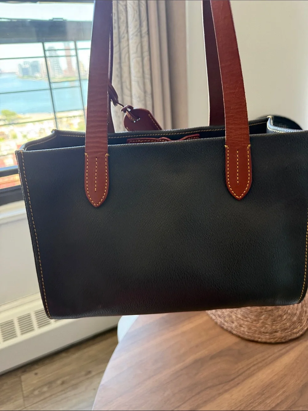 Dooney & Bourke Dark Brown with Leather-Trim Medium Tote Bag - Picture 6 of 7